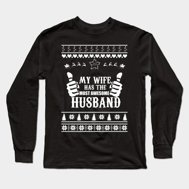 Merry Christmas WIFE HUSBAND Long Sleeve T-Shirt by bryanwilly